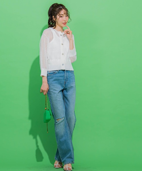 「VICKY」 カーディガン M イエロー レディース_画像5