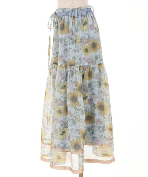 axes femme スカート ひまわり柄シアースカート : ZOZOTOWN