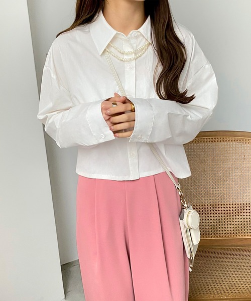 ブラウス シャツ short blouse レディース LIAN ブラウス シャツ 刺繍レースショートシャツ レディース
