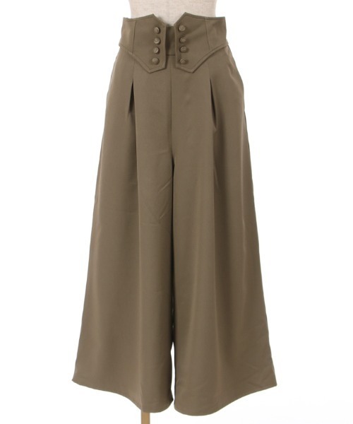 axes femme レディース パンツ 連ボタンハイウエストパンツ