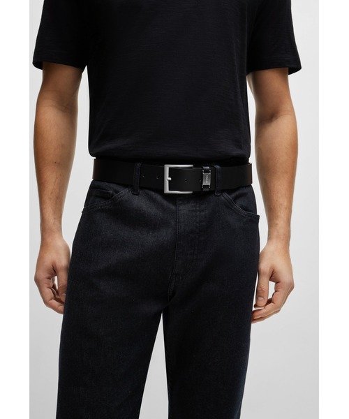 BOSS（HUGO BOSS） ベルト ロゴメタルディテール イタリアンレザー