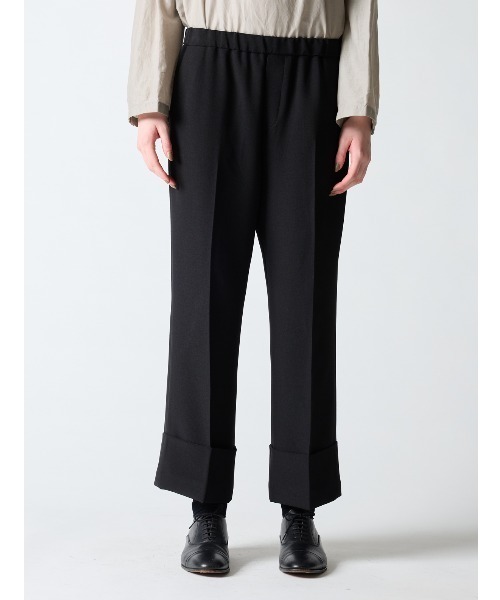 mizuiroind パンツ mizuiro ind ダブルヘムセンタープレスパンツ