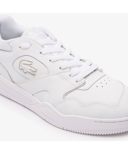 ラコステ ラインショット 223 4 SMA メンズ スニーカー シューズ  25.5 26 26.5 27 28 ホワイト LACOSTE LINESHOT 46SMA0110 ローカット レースアップ 紐 ひも コートシューズ レザー ヌバック 無地 白 ホワイト WHT/WHT【箱アウトレット】 sh2384 LACOSTE（ラコステ） スニーカー メンズ LINESHOT 223 4 SMA メンズ