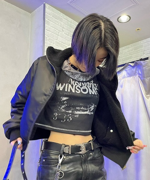 tシャツ 「FANCY CLUB」WINSOME OFF SHOULDER HALTERNECK CROP TEE レディース FANCY CLUB tシャツ 「FANCY CLUB」WINSOME OFF SHOULDER