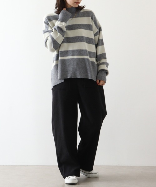 ニット セーター BRODIAEA ボーダープルオーバー レディース