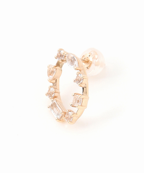 美品　lilas リラ　ミックスモチーフペンタゴンピアス　K10 両耳 美品 lilas リラ ミックスモチーフペンタゴンピアス K10 両耳