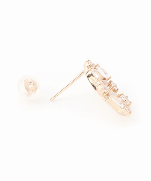 美品　lilas リラ　ミックスモチーフペンタゴンピアス　K10 両耳 美品 lilas リラ ミックスモチーフペンタゴンピアス K10 両耳