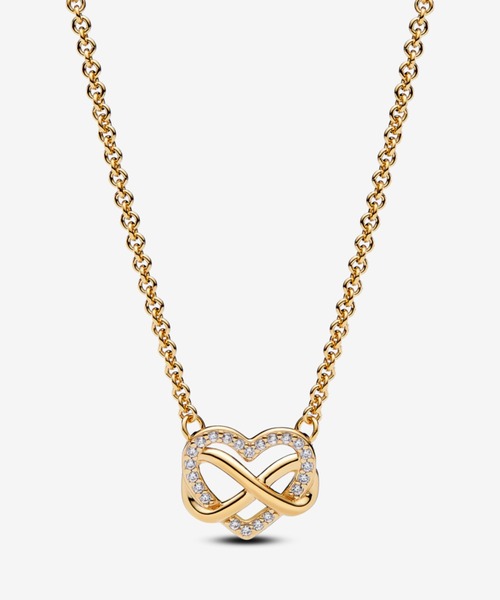 Pandora ゴールド ネックレス 2セット ハートペンダント Sparkling Heart Collier Necklace