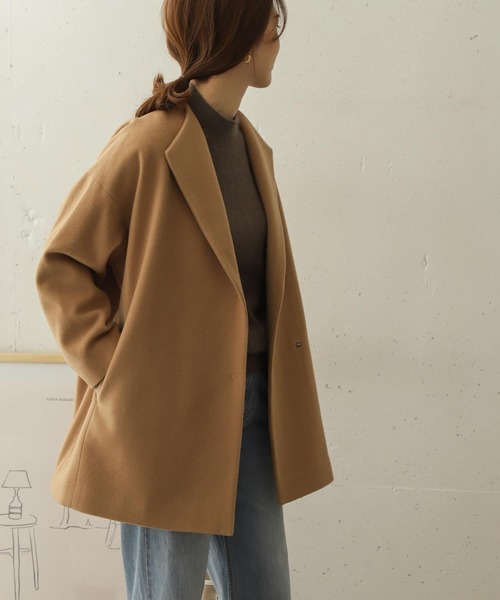 URBAN RESEARCH DOORS」 ノーカラーコート ONE ベージュ レディース  