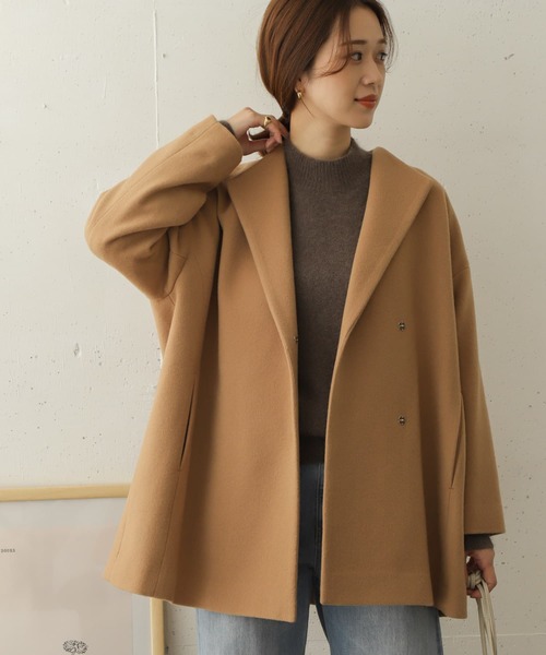 URBAN RESEARCH DOORS」 ノーカラーコート ONE ベージュ レディース 