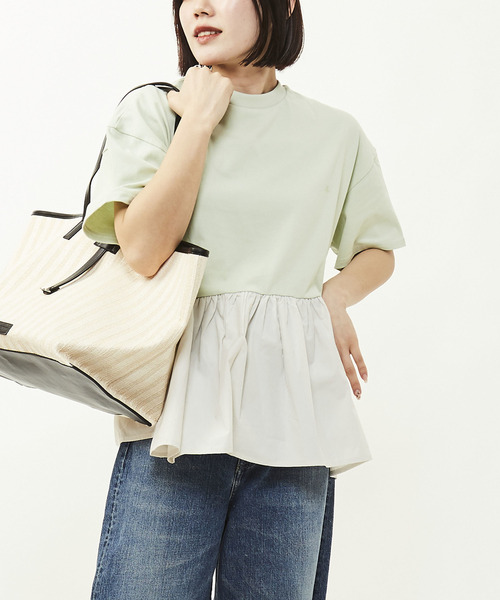 tシャツ GATHERD DOCKING TEE レディース