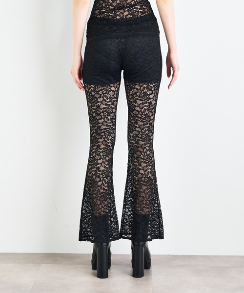 パンツ ANNA SUI NYC ストレッチレースフレアパンツ レディース