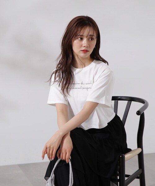 tシャツ BIGロゴ短丈Tシャツ レディース Cham. tシャツ フロントロゴビッグT レディース : ZOZOTOWN