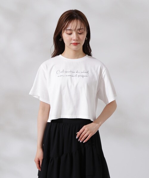 tシャツ BIGロゴ短丈Tシャツ レディース STARTER tシャツ ハートロゴ プリント チビTee / ショート丈 T
