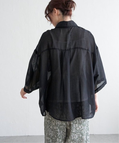 LBC ブラウス シャツ シアーボックスシルエットシャツ