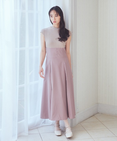 ciel フロントボタンドッキングワンピース earth music&ecology ワンピース フロントボタンドッキング