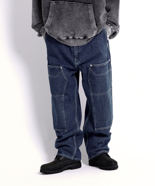 本日限定値下げ！bal 24aw ペインターパンツ デニム ダブルニー ブラック BAL ジーンズ 「BAL / バル」LOOSE FIT DENIM WORK PANT メンズ