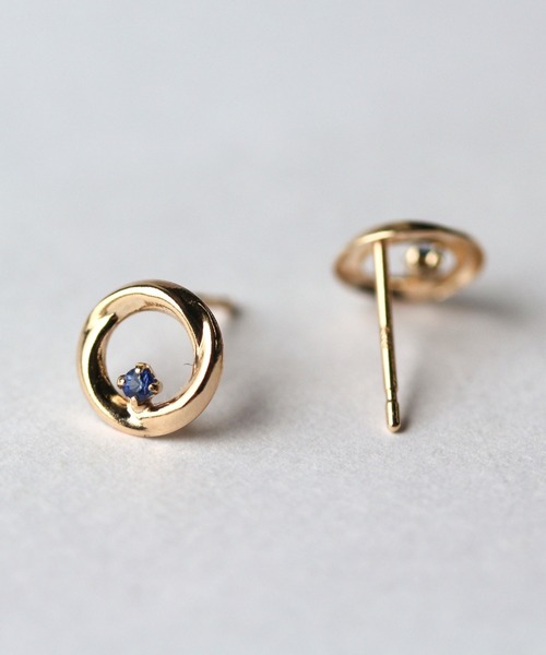 ピアス サファイア ピアス | K10YG レディースの画像