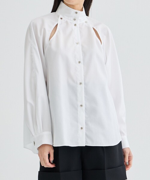 IHNN（イン） シャツ ブラウス 「IHNN/イン」RAGLAN SLIT BLOUSE