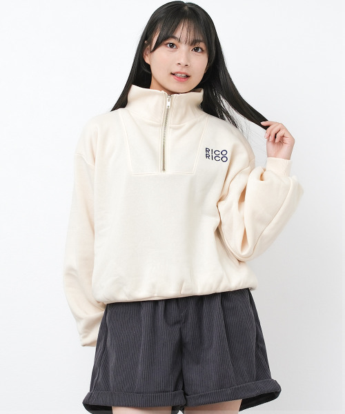 スウェット りこちゃん様 RiCO SUCRE トレーナー 「裏起毛」ハーフジップショート