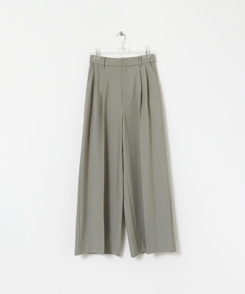 LAATO パンツ straight wide tack pants レディース : ZOZOTOWN