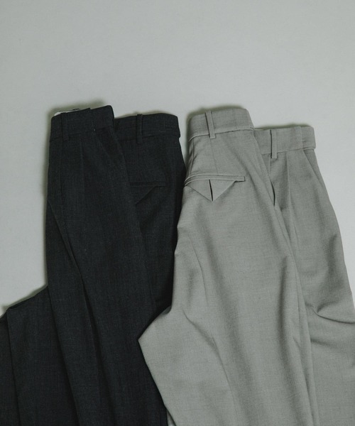 LAATO パンツ straight wide tack pants レディース : ZOZOTOWN