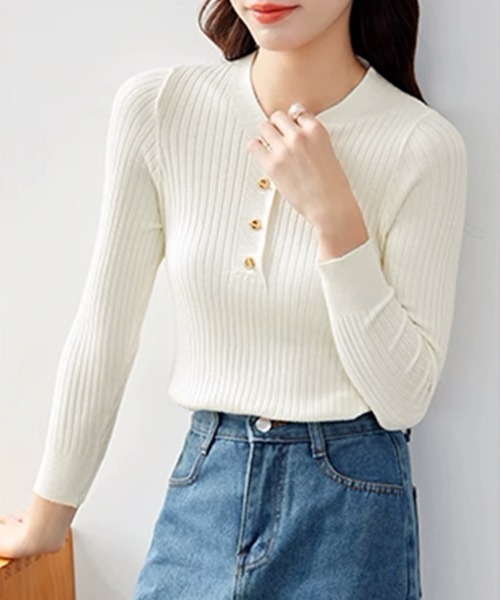 miniministore ニット セーター Vネックリブニットトップス