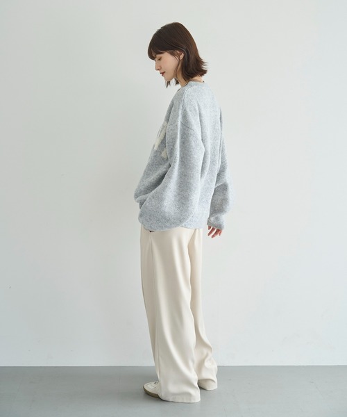 meilmada ニット セーター ジャガードロゴニット レディース