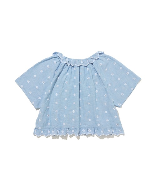 [Levi's] короткий рукав блуза X-SMALL голубой женский 