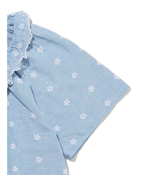 [Levi's] короткий рукав блуза X-SMALL голубой женский 