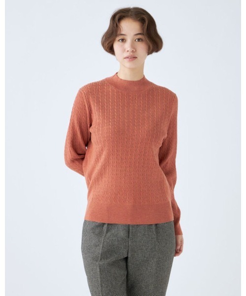 SUIT SELECT ニット セーター 「おうちで洗える」モックネックニット