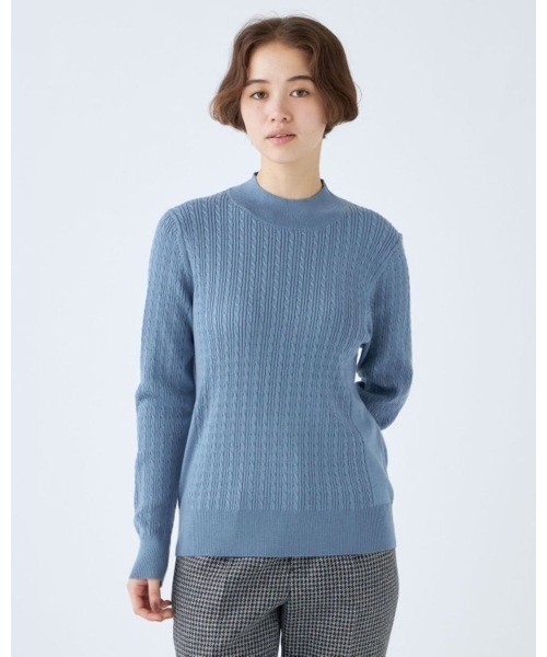 SUIT SELECT ニット セーター 「おうちで洗える」モックネックニット