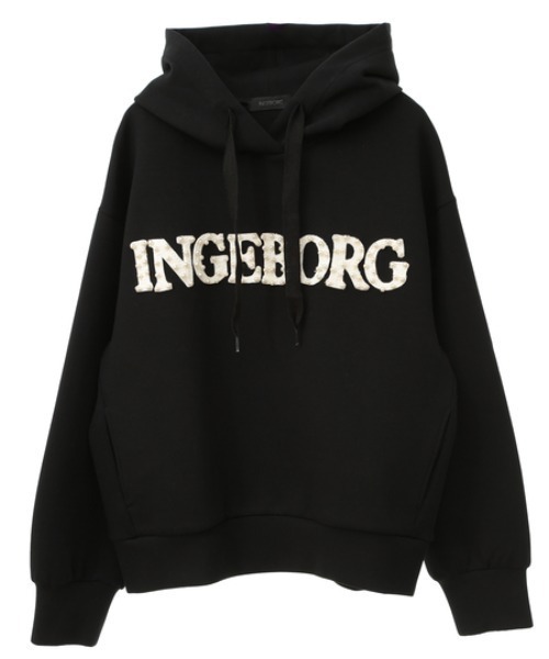 INGEBORG（インゲボルグ） パーカー ビーズロゴフーディ レディース