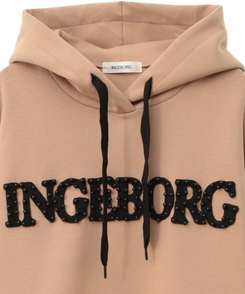 INGEBORG パーカー ビーズロゴフーディ レディース : ZOZOTOWN