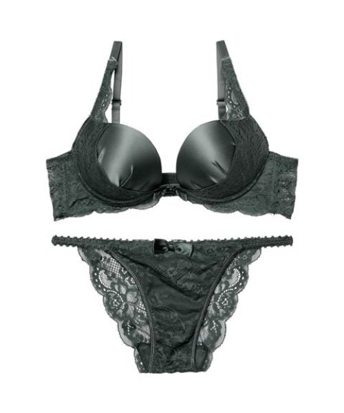 ブラジャー ショーツセット グラマラス サテン レース ＆ バック透け