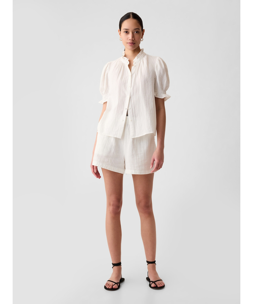 [GAP] короткий рукав блуза XX-SMALL белый женский 