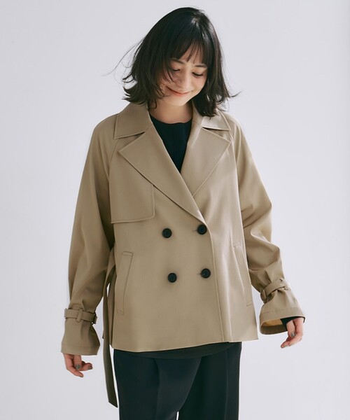 美品✨アイシービー iCB キルトライナー付トレンチコート ベージュ セール】 High Count Twill ロングトレンチコート （トレンチコート