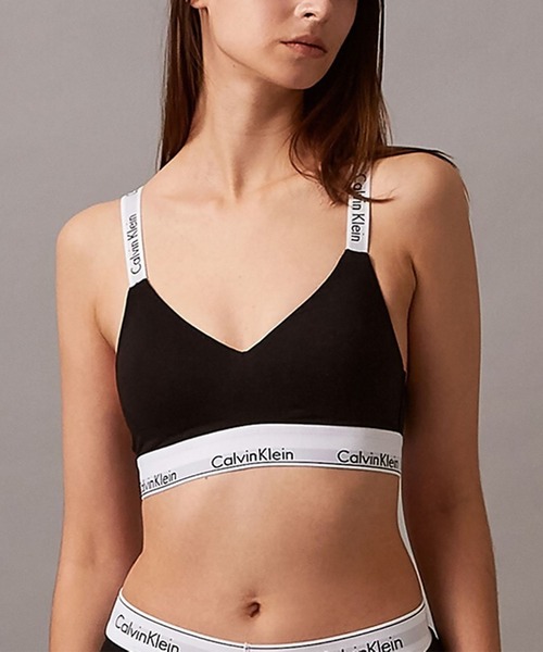 (取寄) カルバンクライン アンダーウェア レディース モダン コットン パッテッド ブラレット   Underwear women   Underwear Modern Cotton Padded Bralette Black Calvin Klein（カルバン・クライン） ブラジャー 「 Calvin Klein