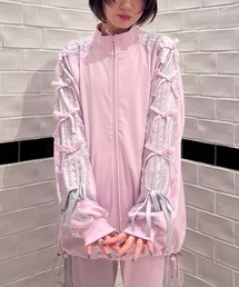 キャンディストリッパー スタジャン ブルゾン ピンク リボン 新品タグ無し Candy Stripper ブルゾン アウター RIBBON JERSEY レディース