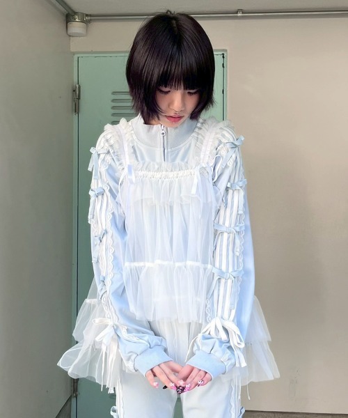 ジャケット・アウター Candy Stripper RIBBON JERSEY BLOUSON RIBBON RIBBON JERSEY BLOUSON | Candy Stripper（キャンディ
