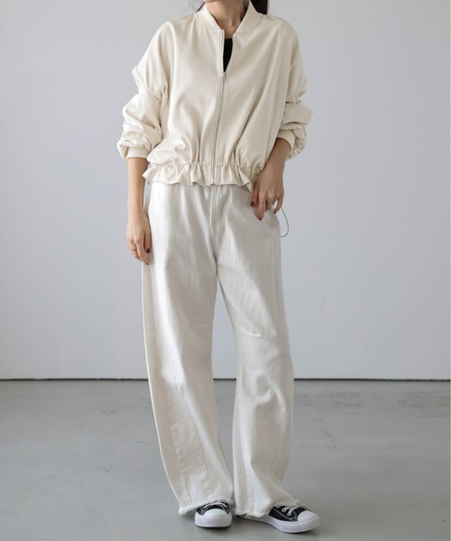 値下げ！gomme/ギャザーブルゾン生成り 値下げ！gomme/ギャザーブルゾン生成り