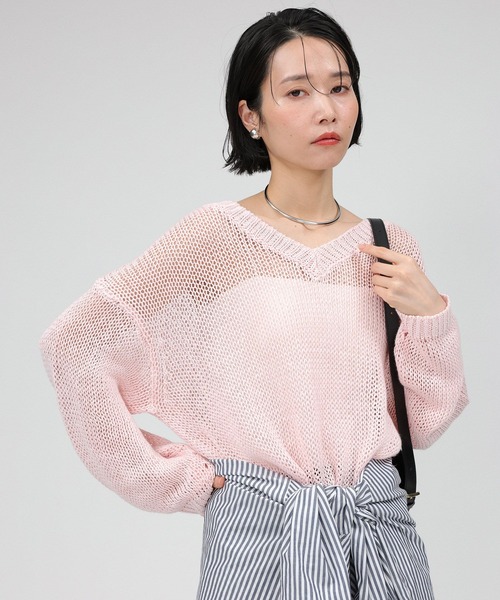 BABYLONE（バビロン） ニット セーター 2WAYリネンプルオーバー