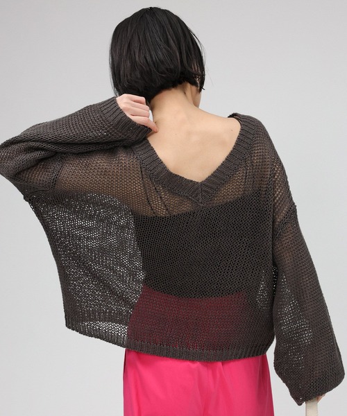 BABYLONE ニット セーター 2WAYリネンプルオーバー レディース