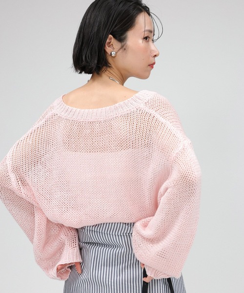 BABYLONE ニット セーター 2WAYリネンプルオーバー レディース