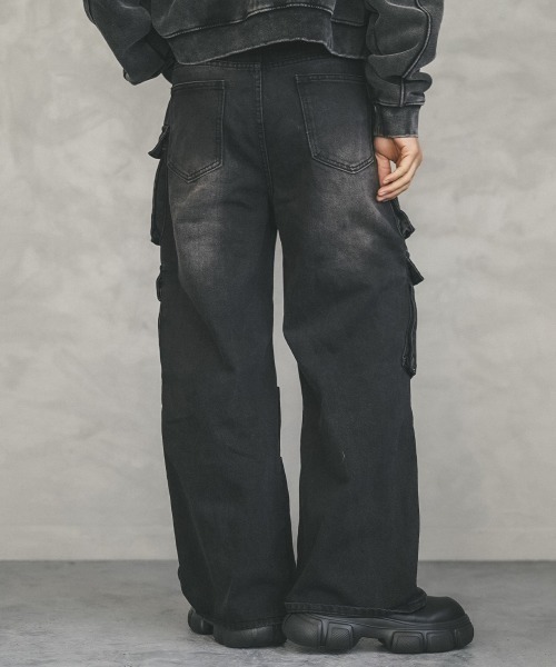 Shoowtime（ショウタイム） ワイドパンツ ジーンズ Black vintage wash