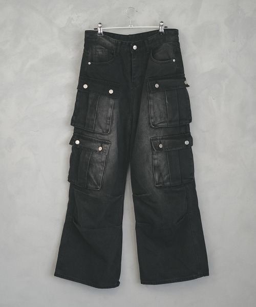 Shoowtime（ショウタイム） ジーンズ Black vintage wash denim cargo