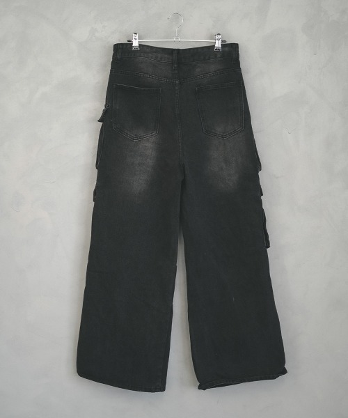 Shoowtime（ショウタイム） ワイドパンツ ジーンズ Black vintage wash