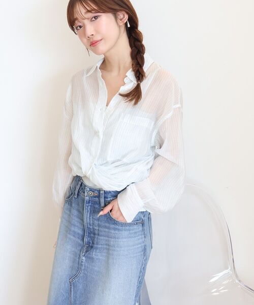 AMERICAN HOLIC ブラウス シャツ バックタックシアーシャツ