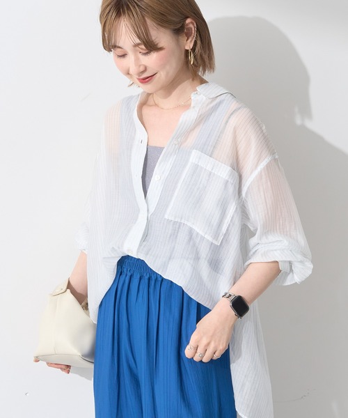 ブラウス シャツ シアー バックタック シャツ レディース AMERICAN HOLIC ブラウス シャツ バックタックシアーシャツ