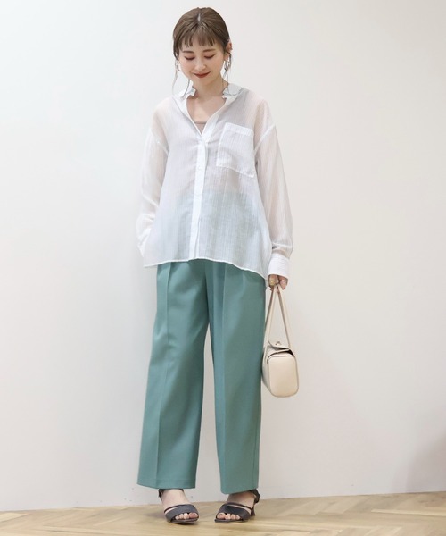 AMERICAN HOLIC ブラウス シャツ バックタックシアーシャツ